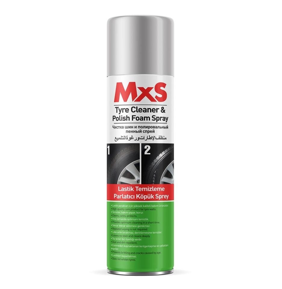 MXS LASTİK TEMİZLEME VE PARLATICI KÖPÜK SPREY 500 ML