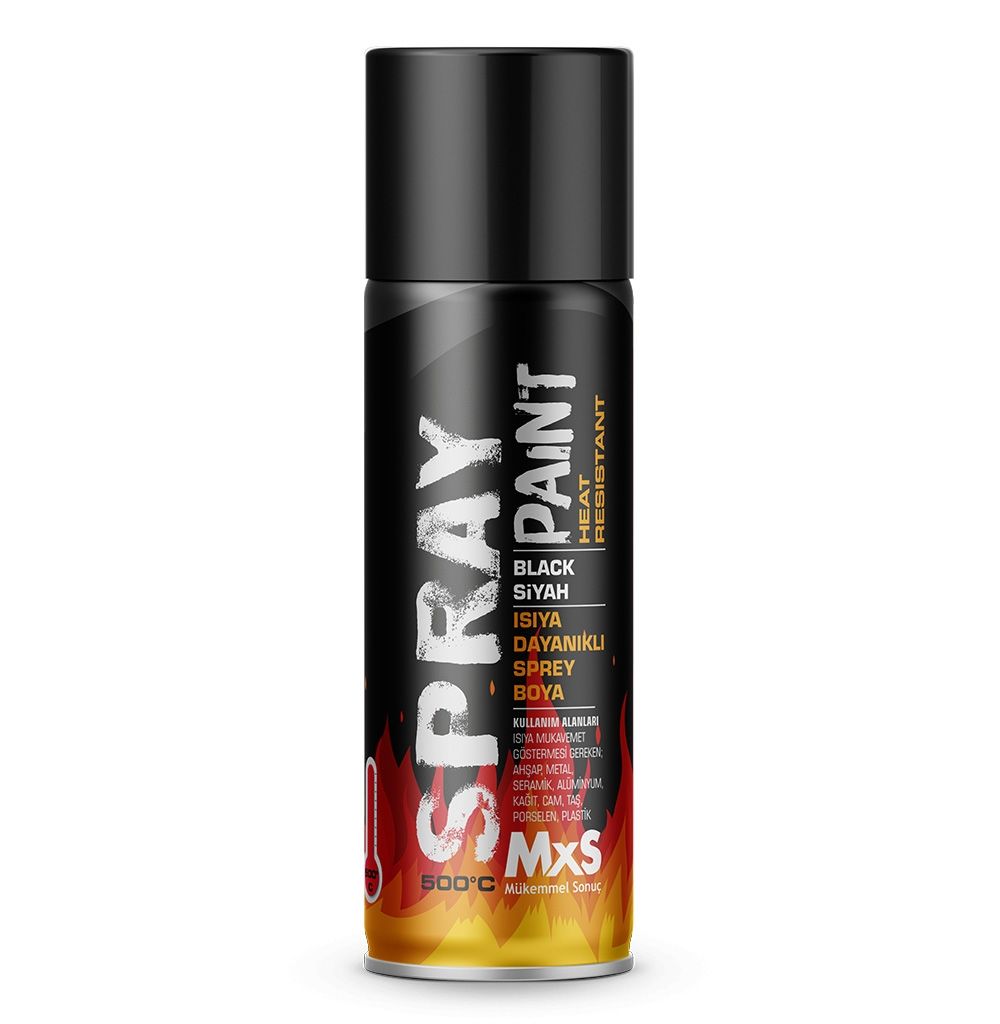 MXS ISIYA DAYANIKLI SİYAH SPREY BOYA 500  C°  / 400 ML