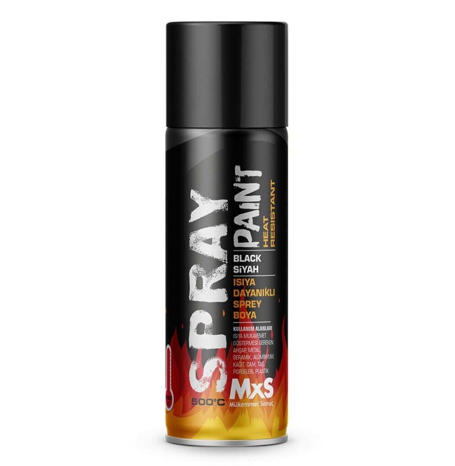 MXS ISIYA DAYANIKLI SİYAH SPREY BOYA 500  C°  / 400 ML